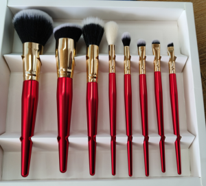 8pcs red makeup brushes set